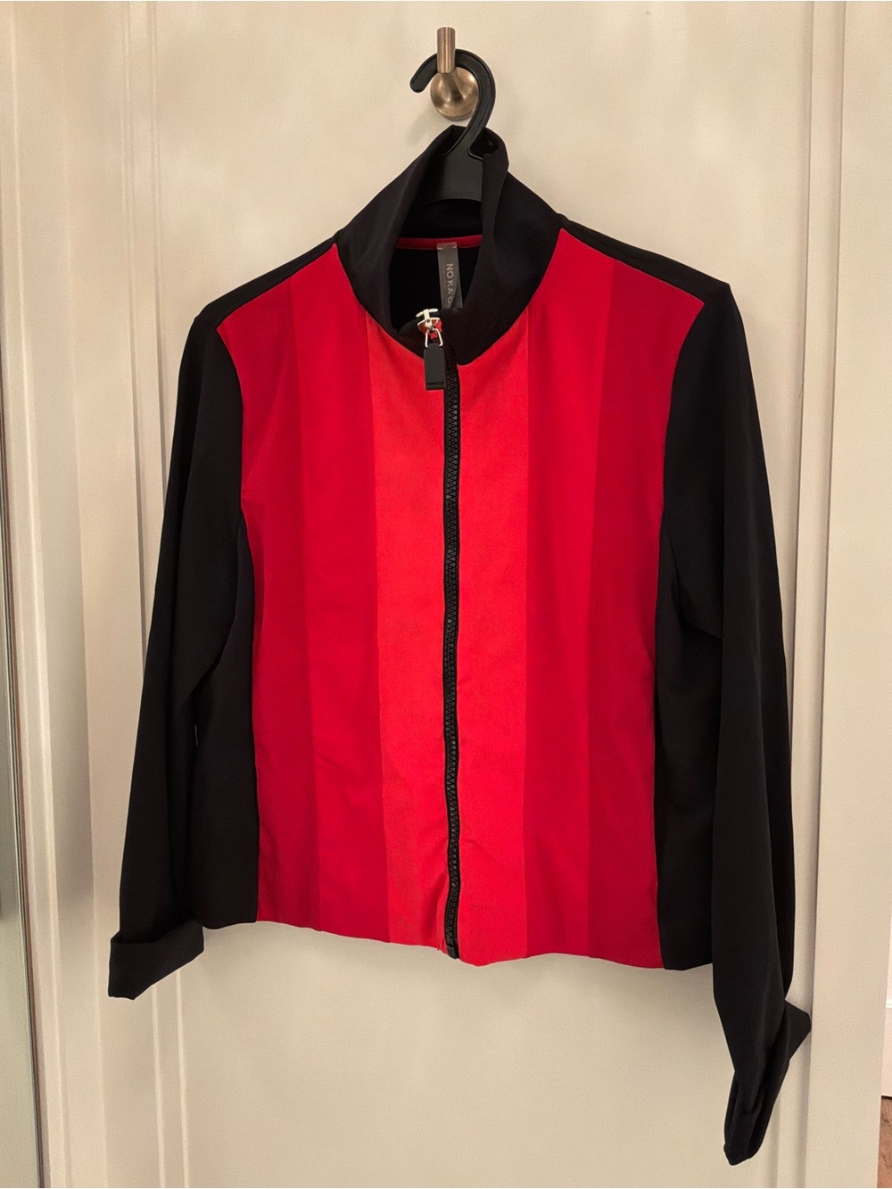 NO KA’OI Red Black Colorblock Zip Jacket Size S NWT